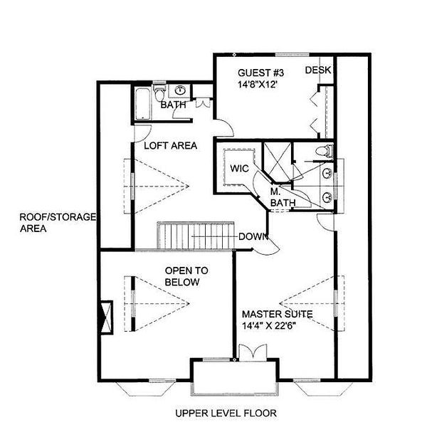 Country Floor Plan - Upper Floor Plan #117-808