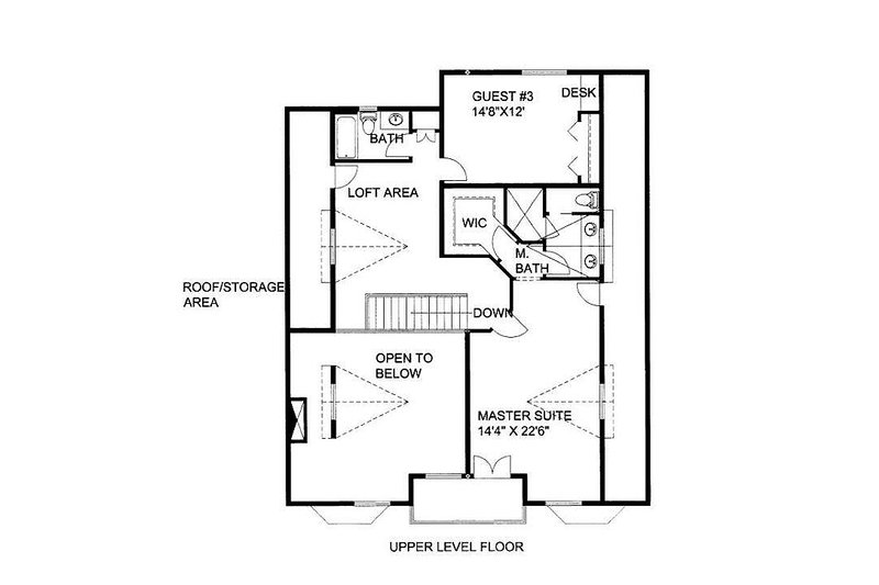 Dream House Plan - Floor Plan - Upper Floor for Country House Plan #117-808 - 3 bed, 3 bath