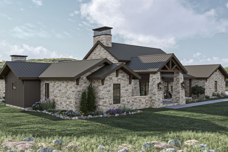 House Blueprint - Exterior - Other Elevation 1 for Ranch House Plan #455-485 - 3 bed, 2.5 bath