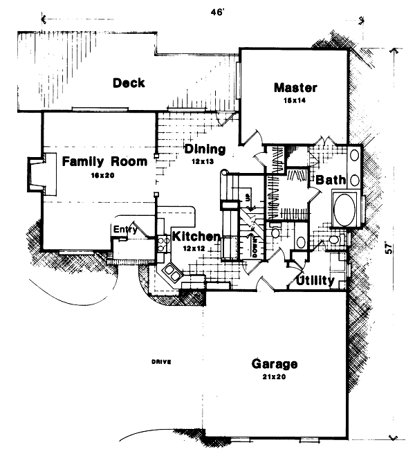 House Blueprint - European Floor Plan - Main Floor Plan #41-140