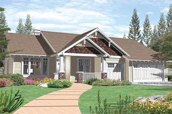 Exterior - Front Elevation 4 for Craftsman House Plan #48-167 - 4 bed, 2.5 bath