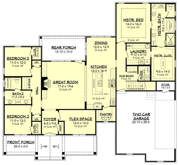 Country Floor Plan - Main Floor Plan #430-176