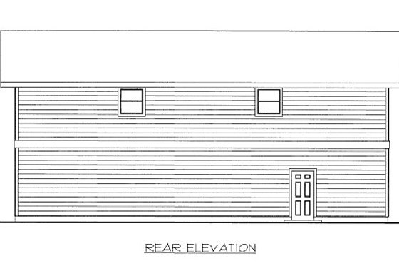 Exterior - Rear Elevation for Traditional House Plan #117-791 - 2 bed, 1 bath