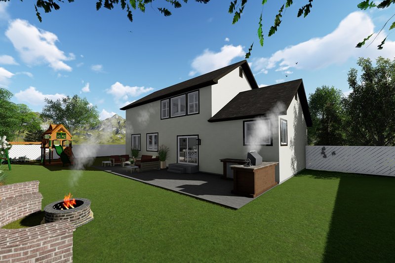 House Plan Design - Exterior - Rear Elevation 2 for Traditional House Plan #1060-37 - 3 bed, 2.5 bath
