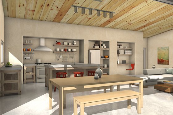 Interior - Kitchen for Modern House Plan #497-32 - 2 bed, 2 bath