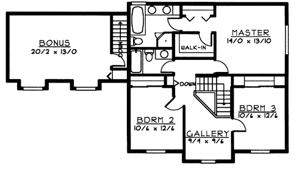Home Plan - Traditional Floor Plan - Upper Floor Plan #100-227