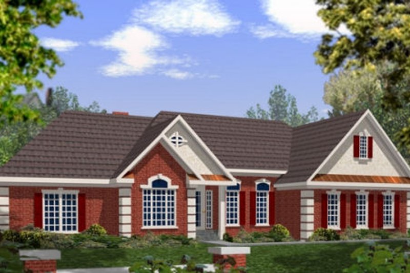 Architectural House Design - Southern Exterior - Front Elevation Plan #56-168