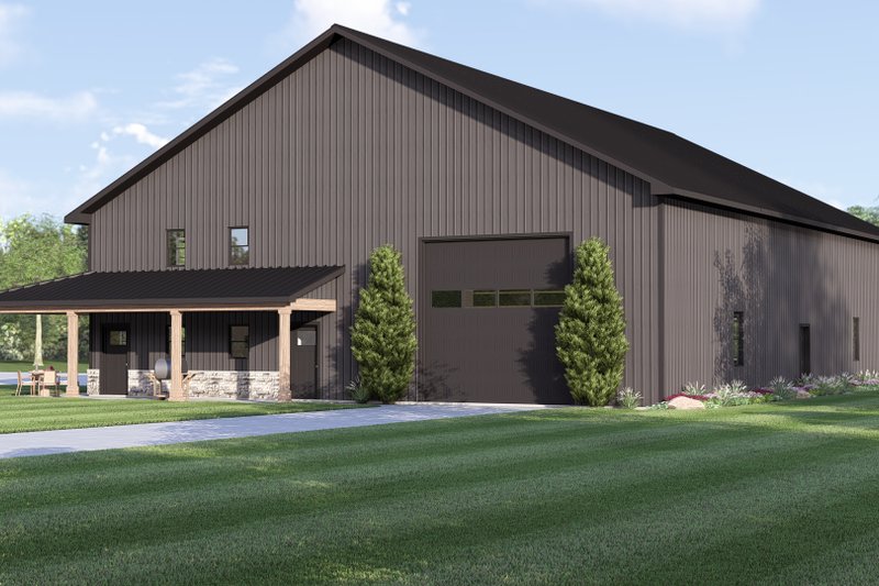 Dream House Plan - Exterior - Other Elevation for Barndominium House Plan #1064-462, 1 bath