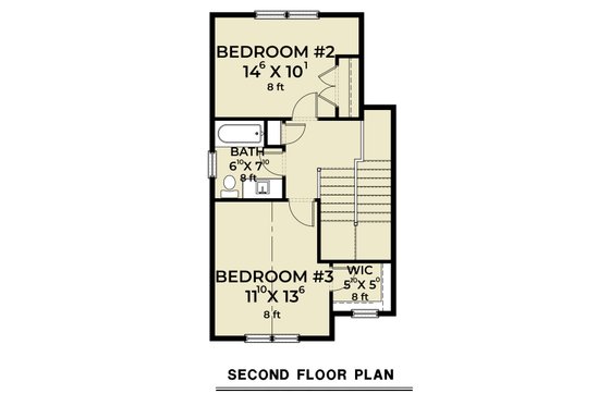Floor Plan - Upper Floor for Farmhouse House Plan #1070-216 - 3 bed, 2.5 bath