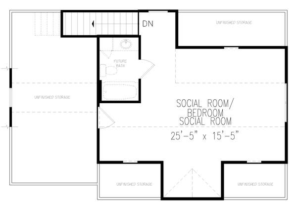 Traditional Floor Plan - Upper Floor Plan #54-595