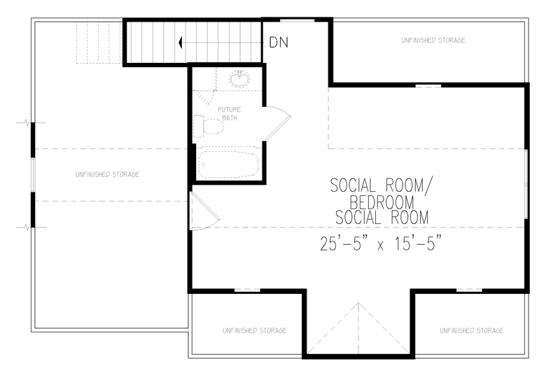 Dream House Plan - Floor Plan - Upper Floor for Traditional House Plan #54-595, 1 bath