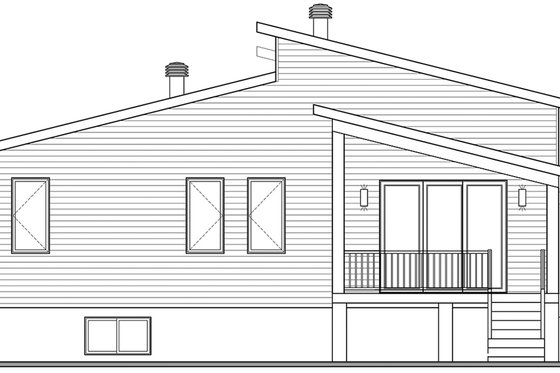 Exterior - Rear Elevation for Modern House Plan #23-2722 - 2 bed, 1 bath