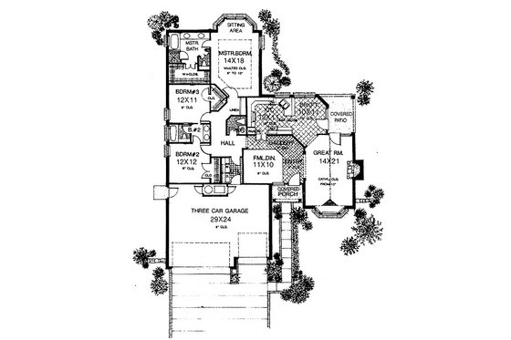 Floor Plan - Main Floor for Traditional House Plan #310-910 - 3 bed, 2.5 bath