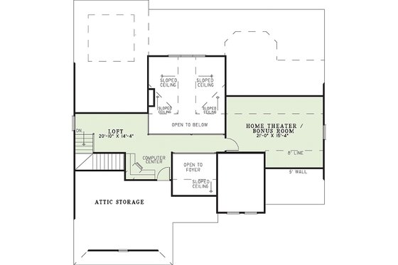 Floor Plan - Upper Floor for Traditional House Plan #17-226 - 3 bed, 2 bath
