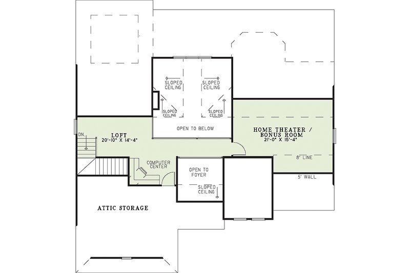 House Blueprint - Floor Plan - Upper Floor for Traditional House Plan #17-226 - 3 bed, 2 bath