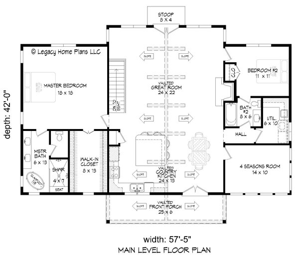 Home Plan - Country Floor Plan - Main Floor Plan #932-851