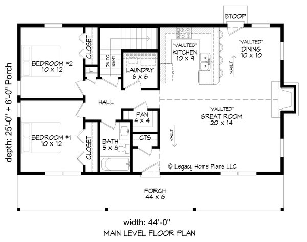 Home Plan - Southern Floor Plan - Main Floor Plan #932-856