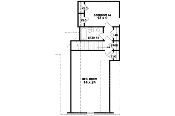 Floor Plan - Upper Floor for European House Plan #81-1197 - 4 bed, 3 bath