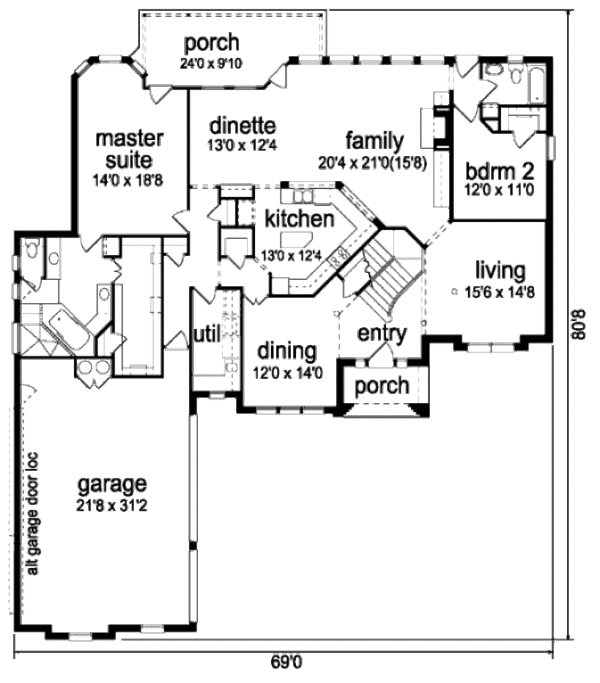 Home Plan - European Floor Plan - Main Floor Plan #84-408