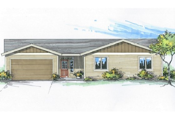 Exterior - Front Elevation for Craftsman House Plan #53-529 - 3 bed, 2.5 bath