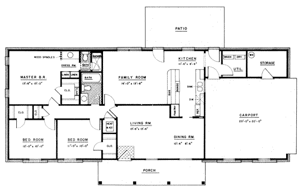 House Design - Ranch Floor Plan - Main Floor Plan #36-360