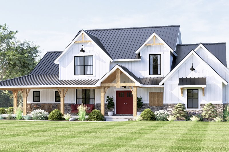 Architectural House Design - Exterior - Front Elevation 4 for Farmhouse House Plan #1064-101 - 3 bed, 2.5 bath