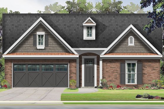 Exterior - Front Elevation for Traditional House Plan #424-404 - 3 bed, 2 bath