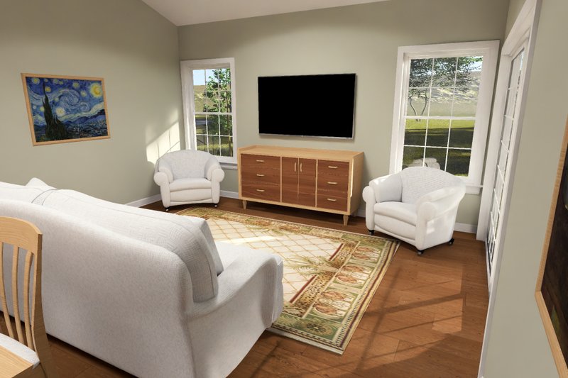 Architectural House Design - Interior - Family Room 2 for Cottage House Plan #513-2459 - 3 bed, 2 bath