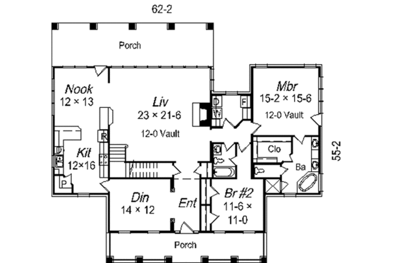 Floor Plan - Main Floor for Traditional House Plan #329-276 - 4 bed, 3 bath