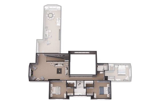 Floor Plan - Upper Floor 1 for Farmhouse House Plan #51-1241 - 3 bed, 3.5 bath