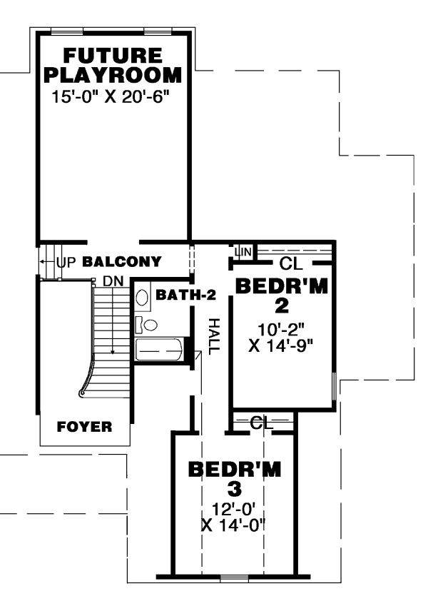 House Design - Country Floor Plan - Upper Floor Plan #34-118