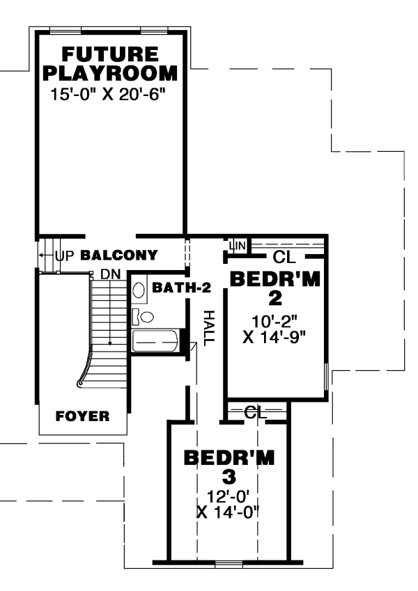 Dream House Plan - Country Floor Plan - Upper Floor Plan #34-118
