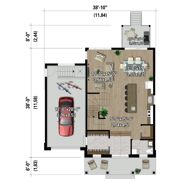 Farmhouse Floor Plan - Main Floor Plan #25-4996