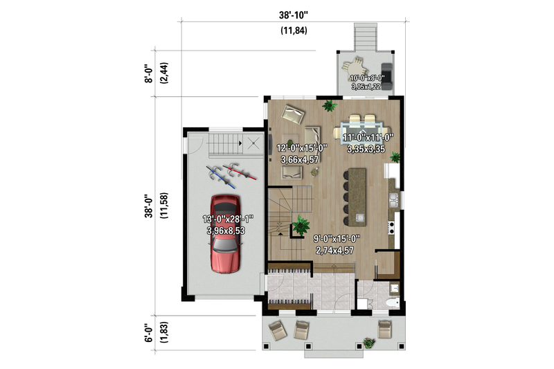 Home Plan - Floor Plan - Main Floor for Farmhouse House Plan #25-4996 - 4 bed, 2.5 bath