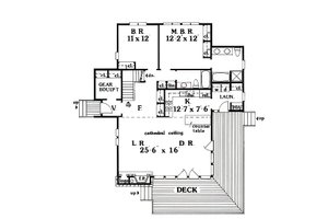 Floor Plan - Main Floor for Cabin House Plan #456-10 - 3 bed, 3 bath