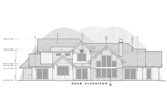 Exterior - Rear Elevation 7 for Craftsman House Plan #892-28 - 4 bed, 5.5 bath