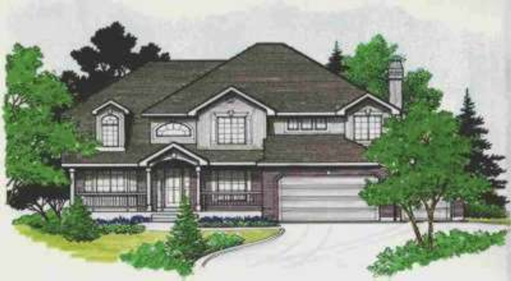 Exterior - Front Elevation 2 for Traditional House Plan #308-157 - 6 bed, 4 bath