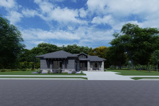 Exterior - Front Elevation 3 for Cottage House Plan #1069-27 - 2 bed, 2.5 bath