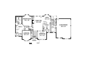Floor Plan - Main Floor for European House Plan #40-230 - 4 bed, 4 bath