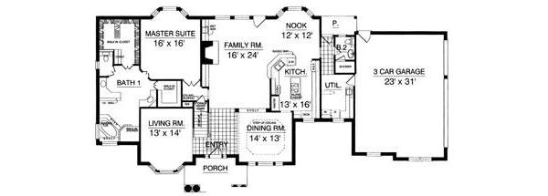 House Plan Design - European Floor Plan - Main Floor Plan #40-230