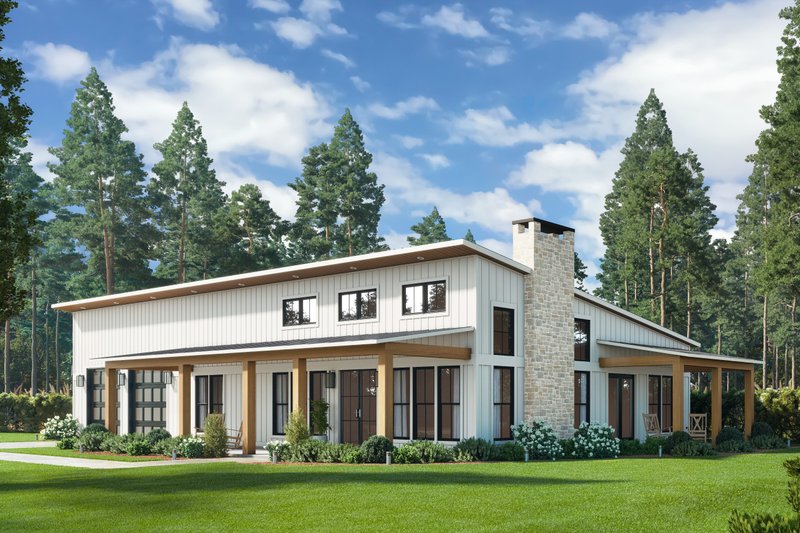 Architectural House Design - Exterior - Front Elevation 3 for Barndominium House Plan #430-381 - 3 bed, 2.5 bath