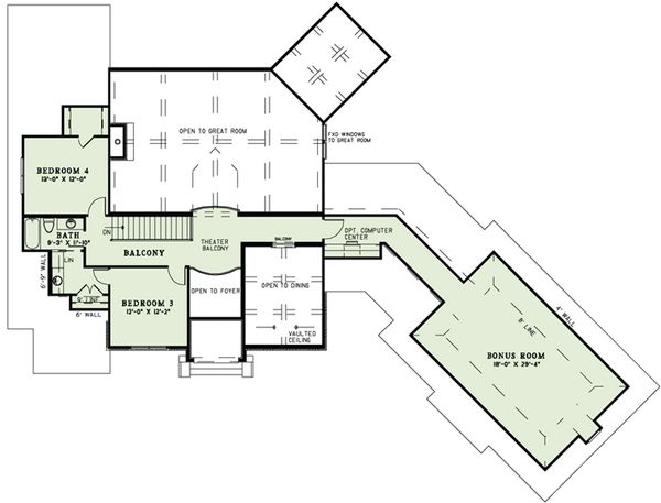 House Design - European Floor Plan - Upper Floor Plan #17-2498