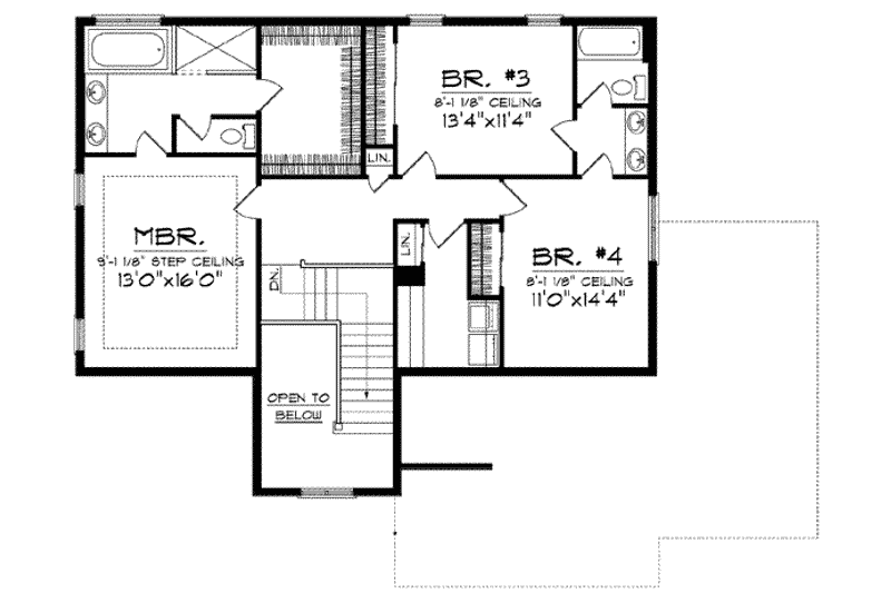 Dream House Plan - Floor Plan - Upper Floor for Traditional House Plan #70-842 - 4 bed, 3 bath