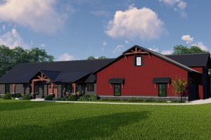 Exterior - Front Elevation Dream House Plan - Barndominium Exterior - Front Elevation Plan #1064-106