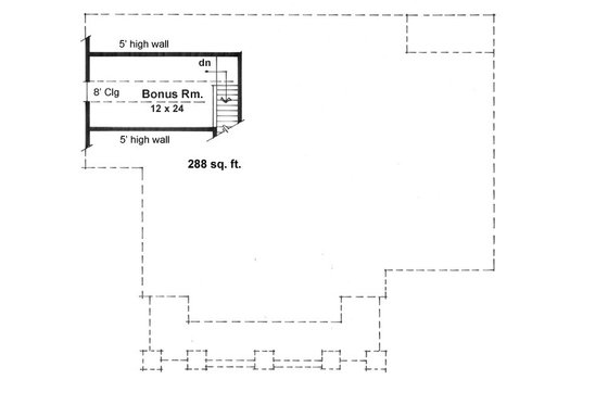 Floor Plan - Upper Floor for Craftsman House Plan #51-514 - 3 bed, 2 bath
