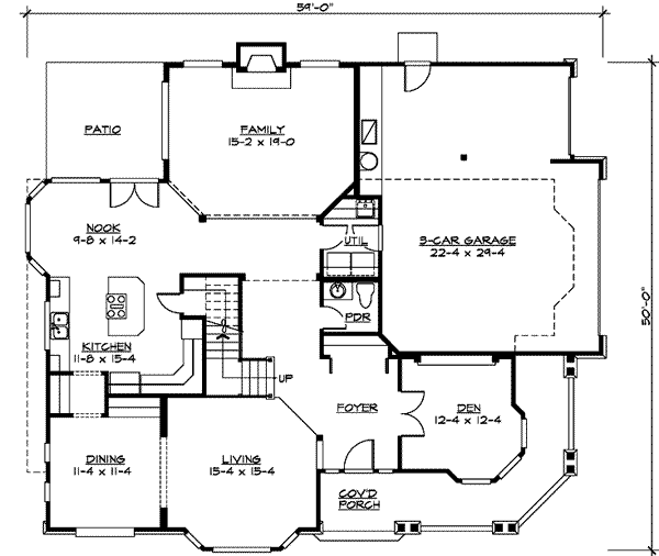 Craftsman Floor Plan - Main Floor Plan #132-145