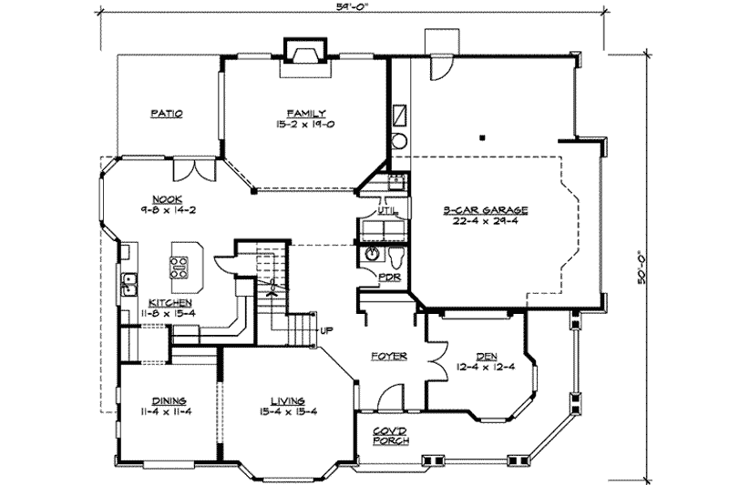 Dream House Plan - Floor Plan - Main Floor for Craftsman House Plan #132-145 - 3 bed, 2.5 bath