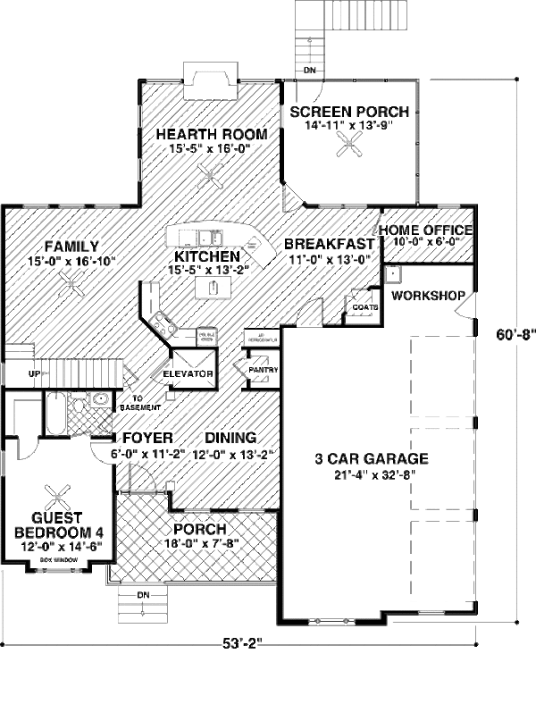 House Plan Design - Craftsman Floor Plan - Main Floor Plan #56-563