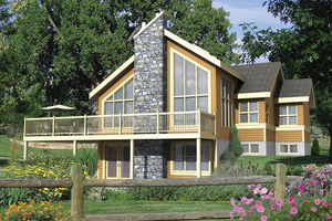 Cabin Exterior - Front Elevation Plan #25-4575