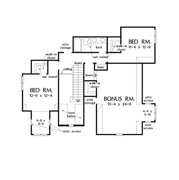 Farmhouse Floor Plan - Upper Floor Plan #929-1069